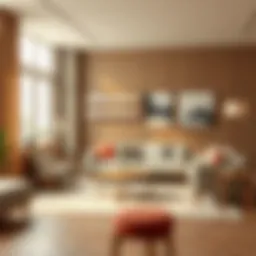 Cozy living room setup with stylish furniture