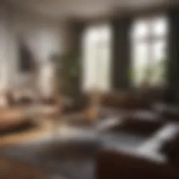 Cozy living room setup with stylish furniture