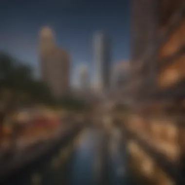 A vibrant downtown view of San Antonio showcasing skyscrapers and the River Walk.