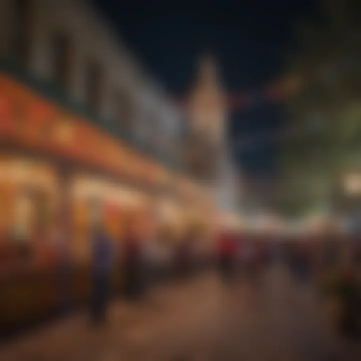 Cultural festival in San Antonio featuring colorful decorations and arts