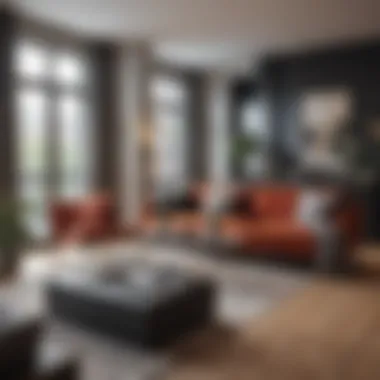 Modern Apartment Design Near Red Line Luxurious living room interior reflecting modern apartment design near the Red Line.
