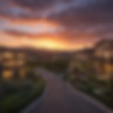 Breathtaking Sunset Views of Mission Hills Neighborhood Scenic view of Mission Hills neighborhood at sunset