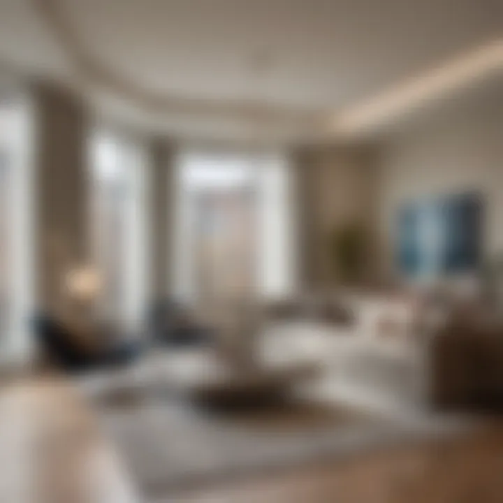 Luxurious living room interior of an apartment at Boston Commons