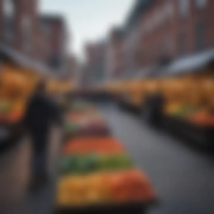 Vibrant local market scene in a Boston neighborhood