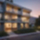 Artistic view of Cahuenga Apartments showcasing modern architectural design