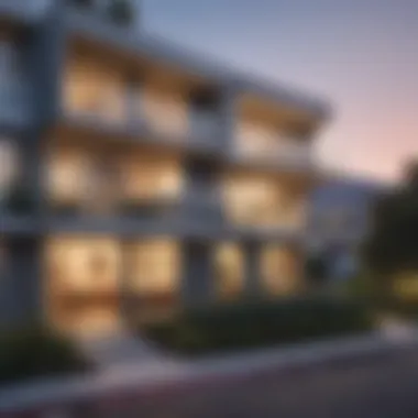 Artistic view of Cahuenga Apartments showcasing modern architectural design