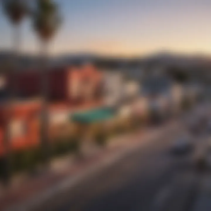 Street view capturing the vibrant neighborhood surrounding Cahuenga Apartments