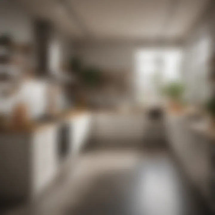 Cohesive kitchen space in a co-living apartment encouraging shared meals