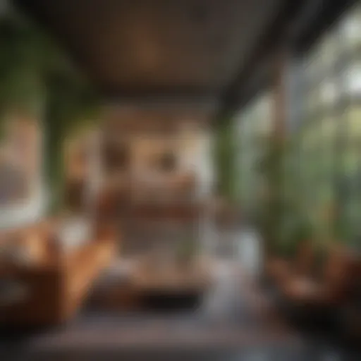 Vibrant Communal Living Space in Los Angeles A vibrant communal space filled with greenery and artistic decor