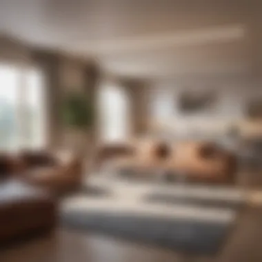 Contemporary Living Space Spacious living area in a one bedroom apartment showcasing modern furnishings and design aesthetics