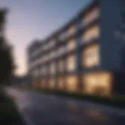 Striking exterior view of Ednor Apartments showcasing modern architectural design