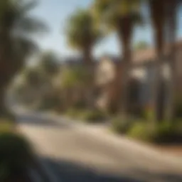 Charming street view of a San Diego neighborhood with palm trees