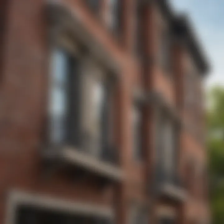 Architectural details of a historic Fort Hill apartment building