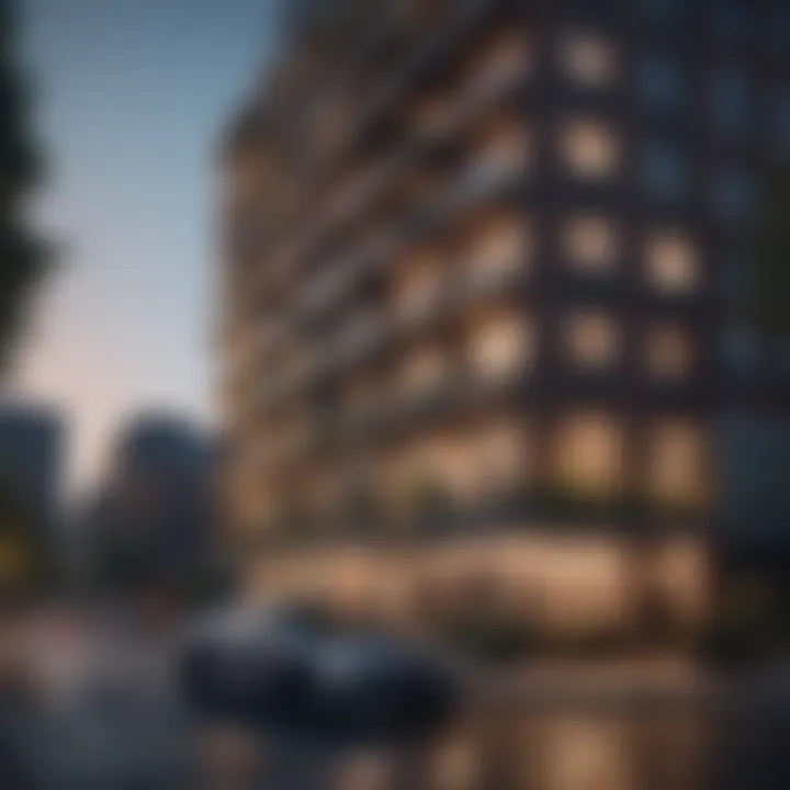 Architectural design of contemporary four-bedroom apartment building