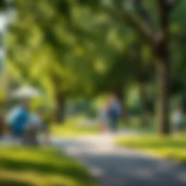 Local park in Lake Oswego with families enjoying the outdoors