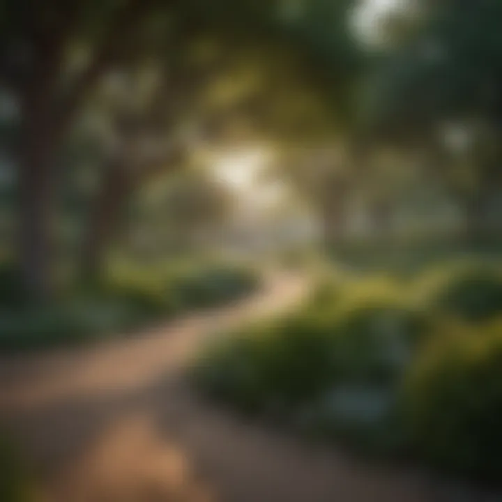 Tranquil park scene in a Dallas residential area