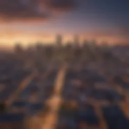 A panoramic view of San Francisco skyline showcasing iconic landmarks