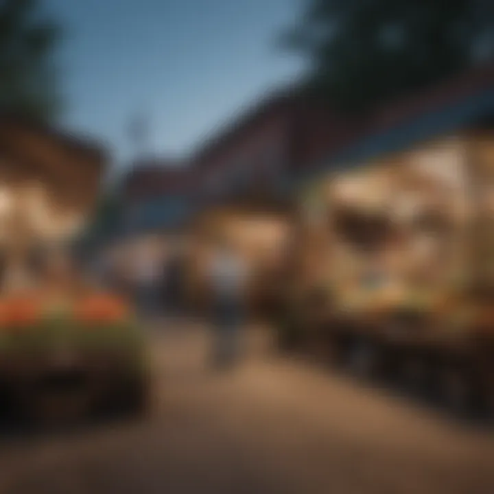 A bustling local market featuring diverse vendors and community interaction