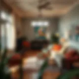 Eclectic Decor in Communal Spaces Cozy living room in a Los Angeles share house showcasing eclectic decor