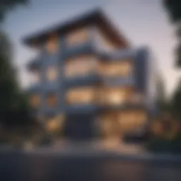 A modern multi-unit home showcasing innovative architectural design.