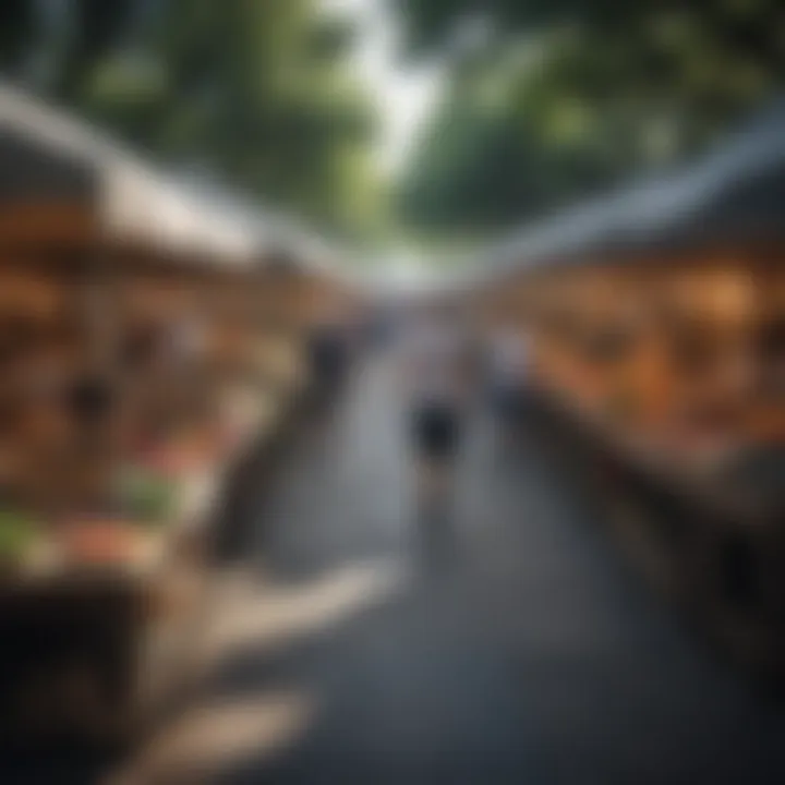 A lively outdoor market in Austin, featuring local vendors and community activities