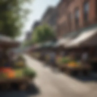 A bustling farmers market in Logan Square reflecting the community spirit