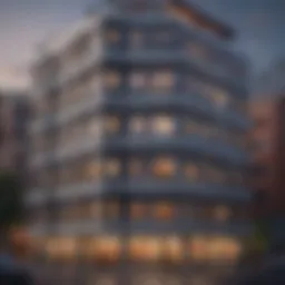 Exterior view of Nubian Square Apartments showcasing modern architecture