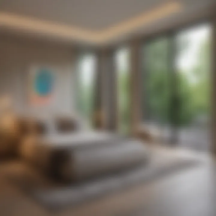 Contemporary design elements that enhance privacy within an open layout