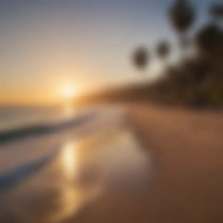 The scenic beauty of Pacific Palisades beach at sunset