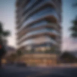 A stunning view of Pacific Park Plaza showcasing its modern design.