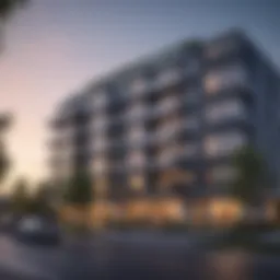 Exterior view capturing the elegant design of Parkhill Apartments