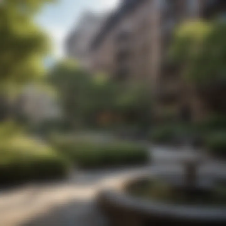 A picturesque park in the heart of the Upper West Side surrounded by elegant buildings