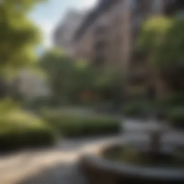 Serenity in the Upper West Side A picturesque park in the heart of the Upper West Side surrounded by elegant buildings