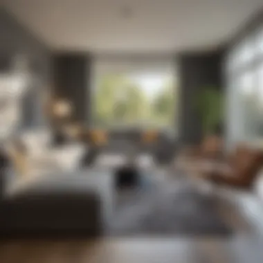 Modern Apartment Interior in San Bruno Modern apartment interior showcasing spacious living area