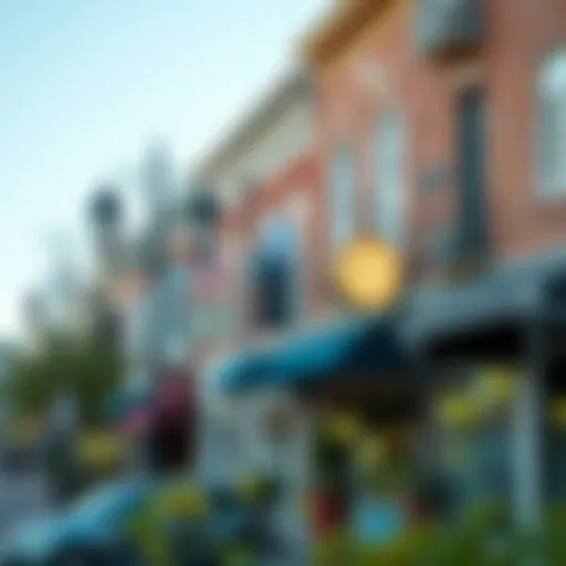 Charming street view of Glover Park featuring local shops