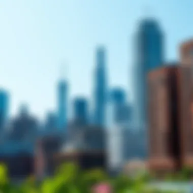 West Loop Skyline with Unique Architecture Overview of West Loop skyline featuring diverse architectural styles