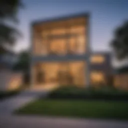 A stunning modern home showcasing sleek lines and large windows in Rice Village.