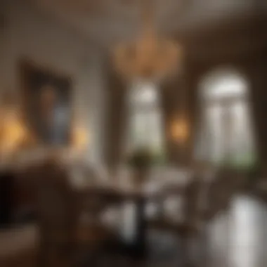 Elegant Dining Area in Venice An elegant dining area in Venice, highlighting intricate detailing and luxurious decor