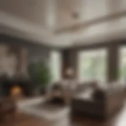 Before and after view of a living room transformation
