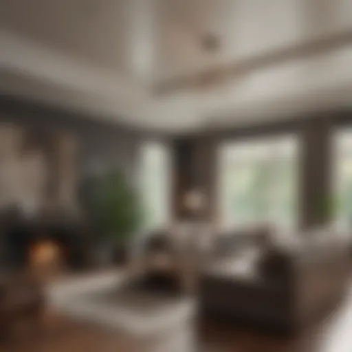 Before and after view of a living room transformation