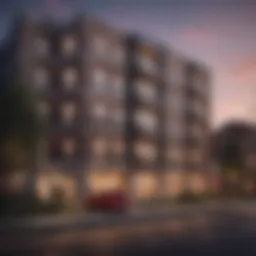 Architectural design of St. Francis Place Apartments showcasing modern aesthetics and urban integration