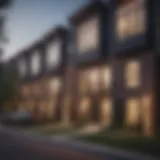 Elegant facade of Stevens Park Townhomes showcasing modern architecture