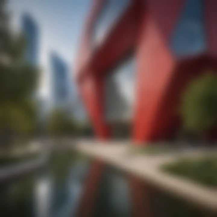 The iconic architecture of the Dallas Arts District, featuring the modern design of the Winspear Opera House.