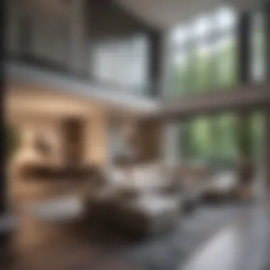 Contemporary Elegance in Multi-Level Living Modern two-story apartment showcasing sleek lines and contemporary aesthetics
