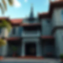 Exquisite banglo facade showcasing intricate architectural details