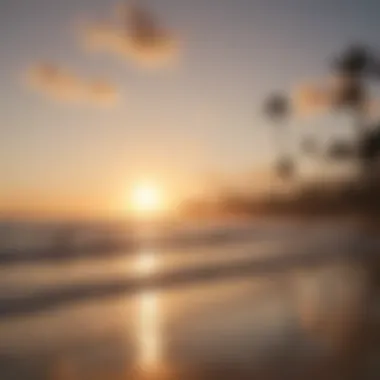 Mission Beach: Surf and Sunsets Picturesque sunset over Mission Beach with surfers in the foreground