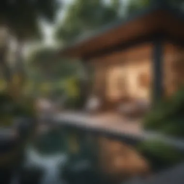 Harmony with Nature: Outdoor Spaces in One-Room Designs A serene outdoor space complementing a one-room house design.