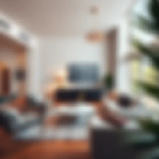 Stylish Living Room in a Rental A beautifully designed rental living room featuring modern furniture and decor