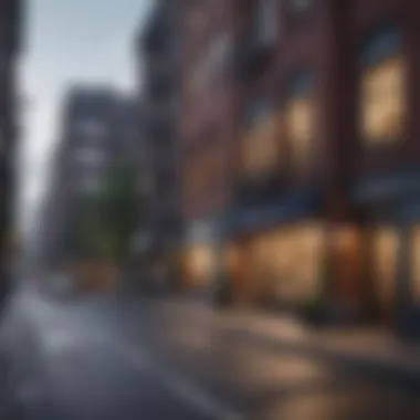 Urban Setting with Leasing Opportunities Urban setting depicting various leasing opportunities in vibrant locations