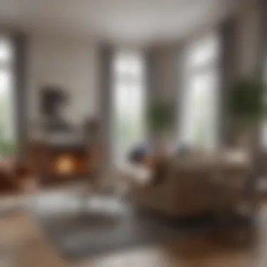 Stylish Townhouse Interior Cozy interior of a rented townhouse with stylish decor
